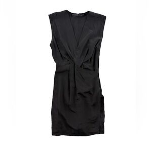 Allsaints Women Salma 100% Silk Black Mini Dress Size 2